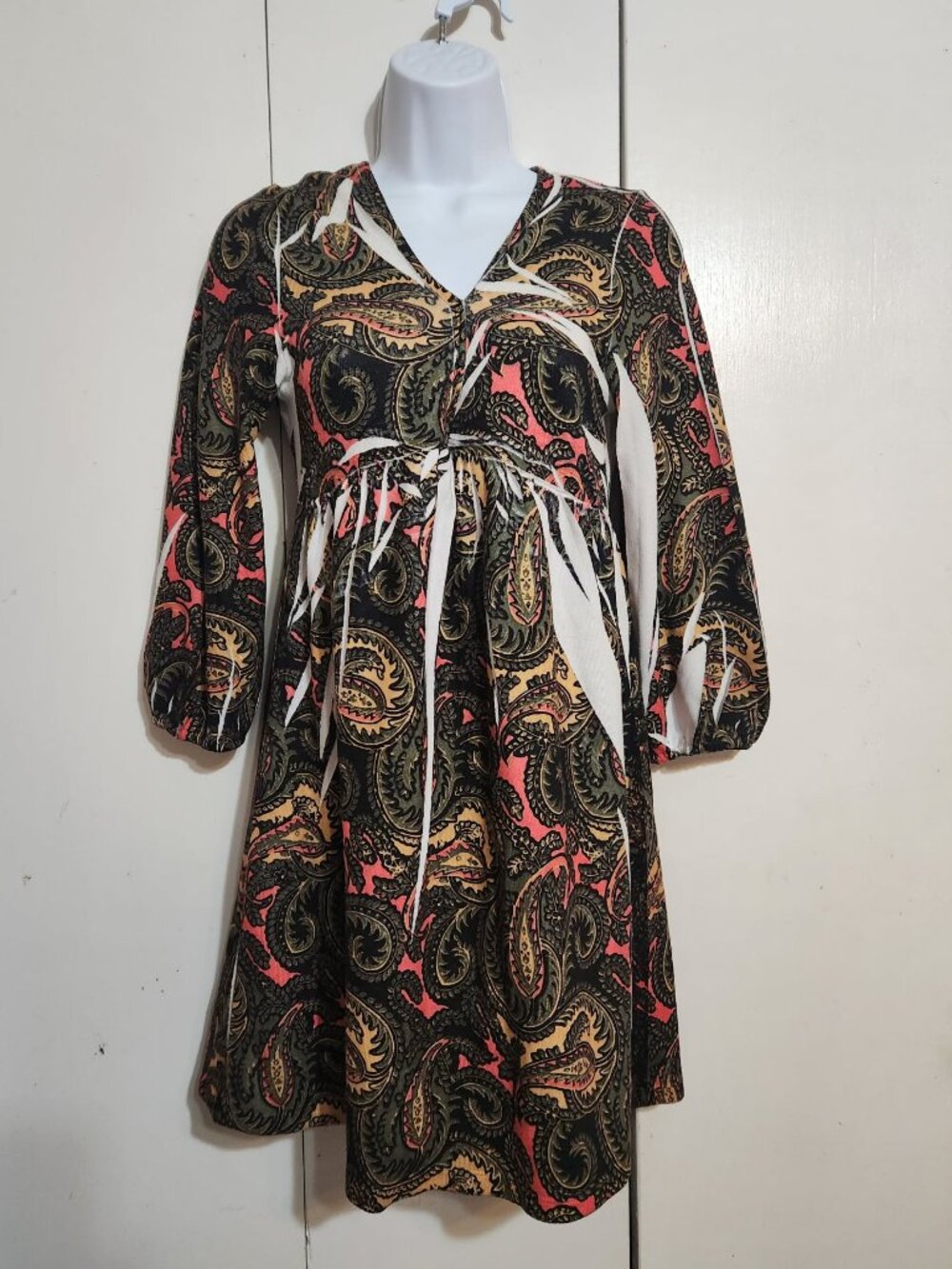 Simply Irresistible M Paisley Boho Retro 70s Psych Mod Sublimation Tunic Dress